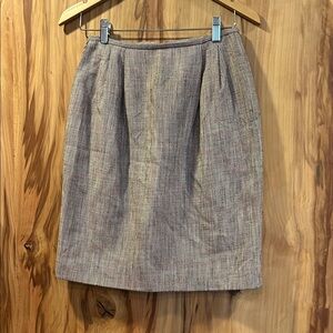 Jones New York Beige and Brown Tweed Pencil Skirt